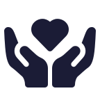 Hand holding heart icon