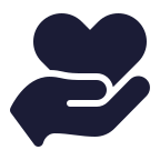Hand holding heart icon
