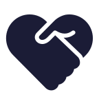 Heart and hand icon
